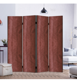 Paravan Amsterdam pliš 4 krila 200x175cm crvena 