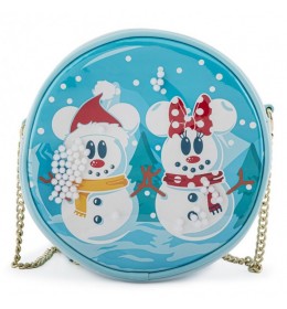 Disney Snowman Mickey Minnie Snow Globe Crossbody Bag 057432
