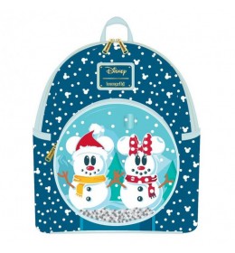 Disney Snowman Minnie Mickey Snow Globe Mini Backpack