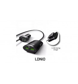 LDNIO USB Car Charger 4 USB Ports 5V/5.1A 25.5W Black