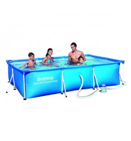 Materijal: Ram od nerđajućeg čelika, Tritech™ - troslojni Dimenzije: 400x211x81 cm Zapremina: 5700 l (90% napunjenosti) Težina praznog bazena: 33 kg Filter - pumpa (art. 58381): napajanje 220 - 240 V, protok 1249 l/h, kompatibilna sa filter ulošcima I (art. 58093) Sadržaj: bazen, filter - pumpa