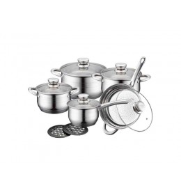 Šerpe sa poklopcem set 12 delova inox Royalty RL1232-12