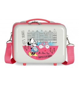 Beauty case ABS Minnie around the world pink