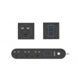 Produzni kabl LDNIO SC3301 3 EU Plug + 3 USB Plug 1.6 Black