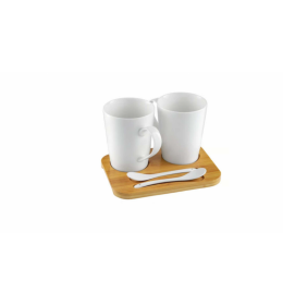 Porcelanski set 2 šolje sa daskom od bambusa DJ45581