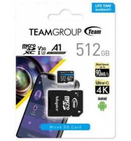 TeamGroup micro SDXC 512GB UHS-I ELITE +SD adapter TEAUSDX512GIV30A103