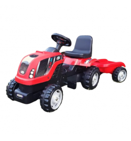 Traktor na pedale MMX sa prikolicom Crvena