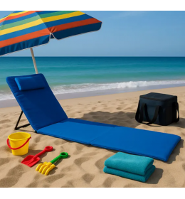 Ležaljka sklopiva za plažu 140x39cm plava 