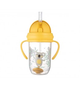 Canpol babies non-spill sportska solja sa slamcicom (teg) 270ml 56/606 exotic yellow