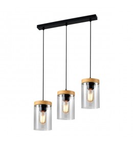 Wels Visilica Crna + Drvo 3x40W E27