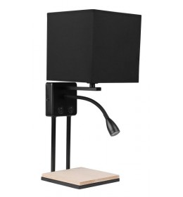 Theo Zidna Lampa sa Prekidačem Crna 1x40W E14 + 2W LED
