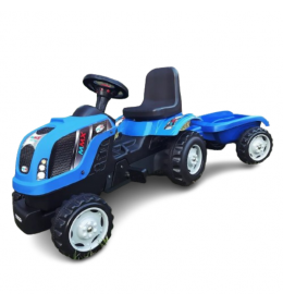 Traktor na pedale MMX sa prikolicom plava
