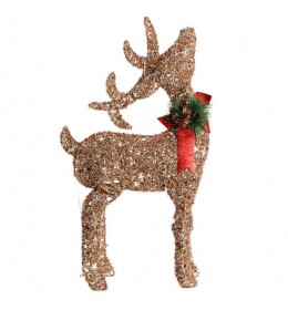Holwy novogodišnja dekoracija jelen svetlucavi zlatna 64cm
