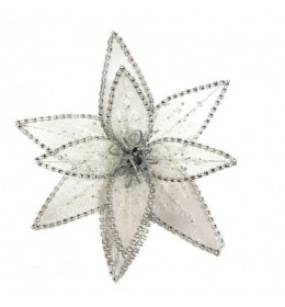 Blossom, novogodišnji cvet, srebrna, 22cm