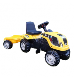 Traktor na pedale MMX sa prikolicom žuta