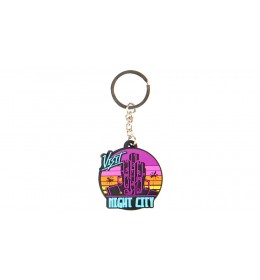 Cyberpunk 2077 Visit Night City PVC Keychain Multicolor