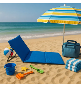 Ležaljka sklopiva za plažu 150x52cm plava 