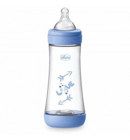 Chicco p5 plastična flašica 300ml silikon plava