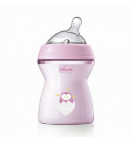 Chicco nf plastična flašica 250ml silikon 2m+ roze