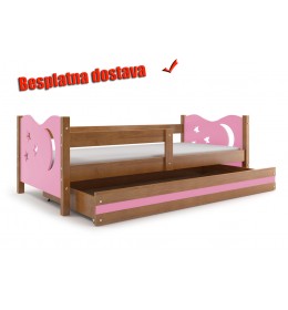 Dečiji krevet Elegant Adler roze 160x80 cm sa fiokom i dušekom