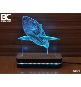 3D lampa Ajkula ljubičasta