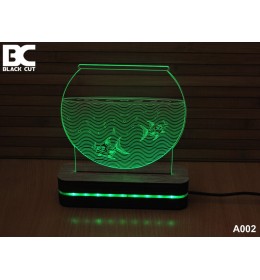 3D lampa Akvarijum plava