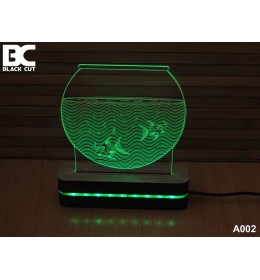 3D lampa Akvarijum toplo bela