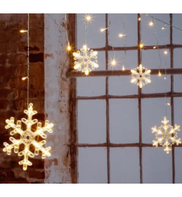 Zavesa svetleća, 60led lampica sa pahuljicama