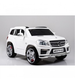 Auto na akumulator Mercedes GL 63 AMG beli sa kožnim sedištima