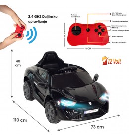 Automobil na akumulator 12V R/C Jagor crni 309314