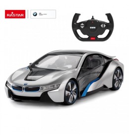 Automobil na daljinsko upravljanje BMW i8 sa svetlom 1:14 sivi