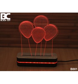 3D lampa Baloni toplo bela