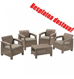 Baštenska garnitura Corfu Quattro Set kapućino