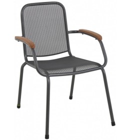 Baštenska metalna stolica Lopo tamno siva