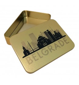 Metalna kutija Belgrade 14,2x10x3 cm zlatna 