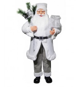 Beli deda Mraz sa srebrnim poklonom 110 cm