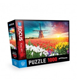 Blue Focus Puzzle 1000 delova Lale i vetrenjače