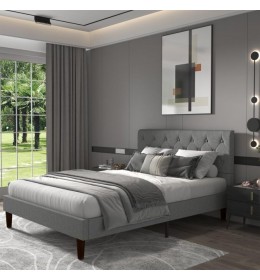 Versaj Bračni Krevet 216X164X108 cm - Sivi