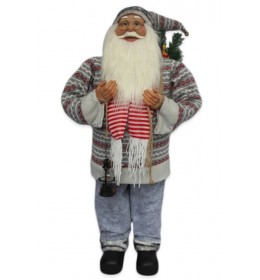 Braon deda Mraz sa šalom 90 cm