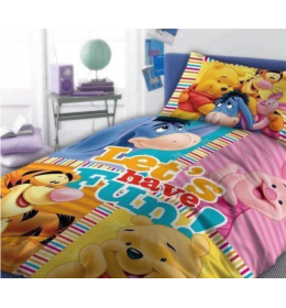 Posteljina za decu Winnie the Pooh- Lets have fun 160x200+70x80 cm