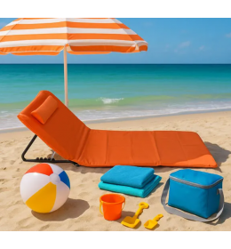 Ležaljka sklopiva za plažu 140x39cm narandžasta