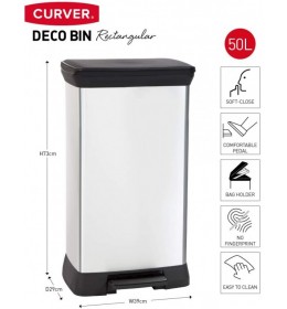 Curver kanta za otpatke 50 L Deco srebrna