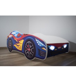 Dečiji krevet 160x80cm (Trkacki auto) RED BLUE CAR - LED 