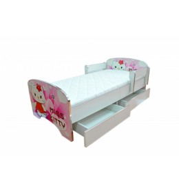 Krevet za decu Pink Kitty sa dve fioke 160x80 cm model 803