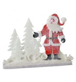 Deda Mraz i irvas Novogodišnja dekoracija 38cm