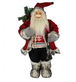 Deda Mraz sa jelkom i zvončićima Deco Santa 90 cm