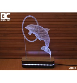 3D lampa Delfin hladno bela