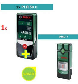 Digitalni laserski daljinomer Bosch PLR 50 C + Detektor metala Bosch PMD 7