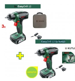Aku bušilica Bosch EasyDrill 12 3 kom + EasyDrill 12(u kutiji) GRATIS