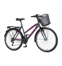 Explorer elite lady city bicikla sivo ljubičasta